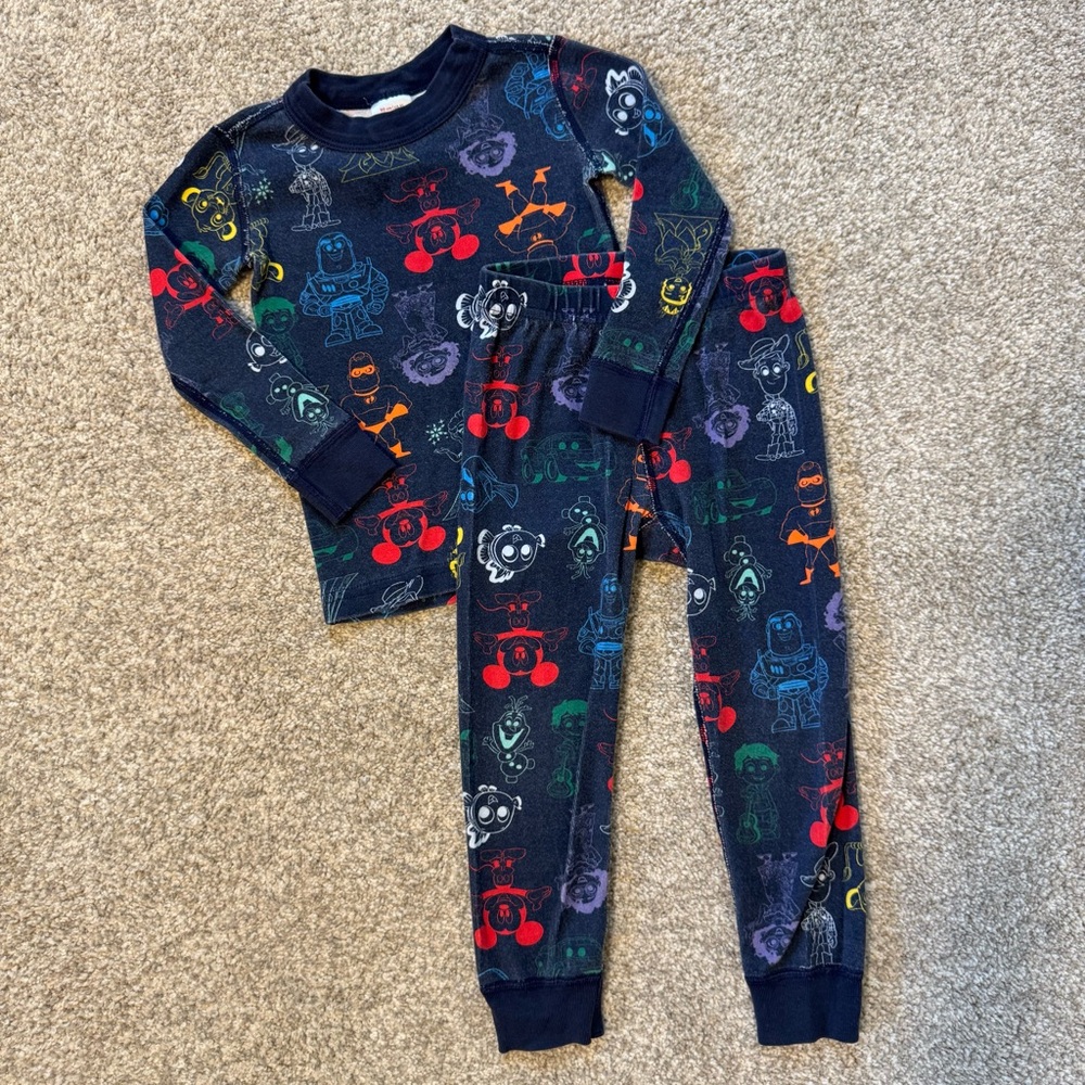 Hanna Andersson Multicolor Disney 100 Kids Pajama Set 3T